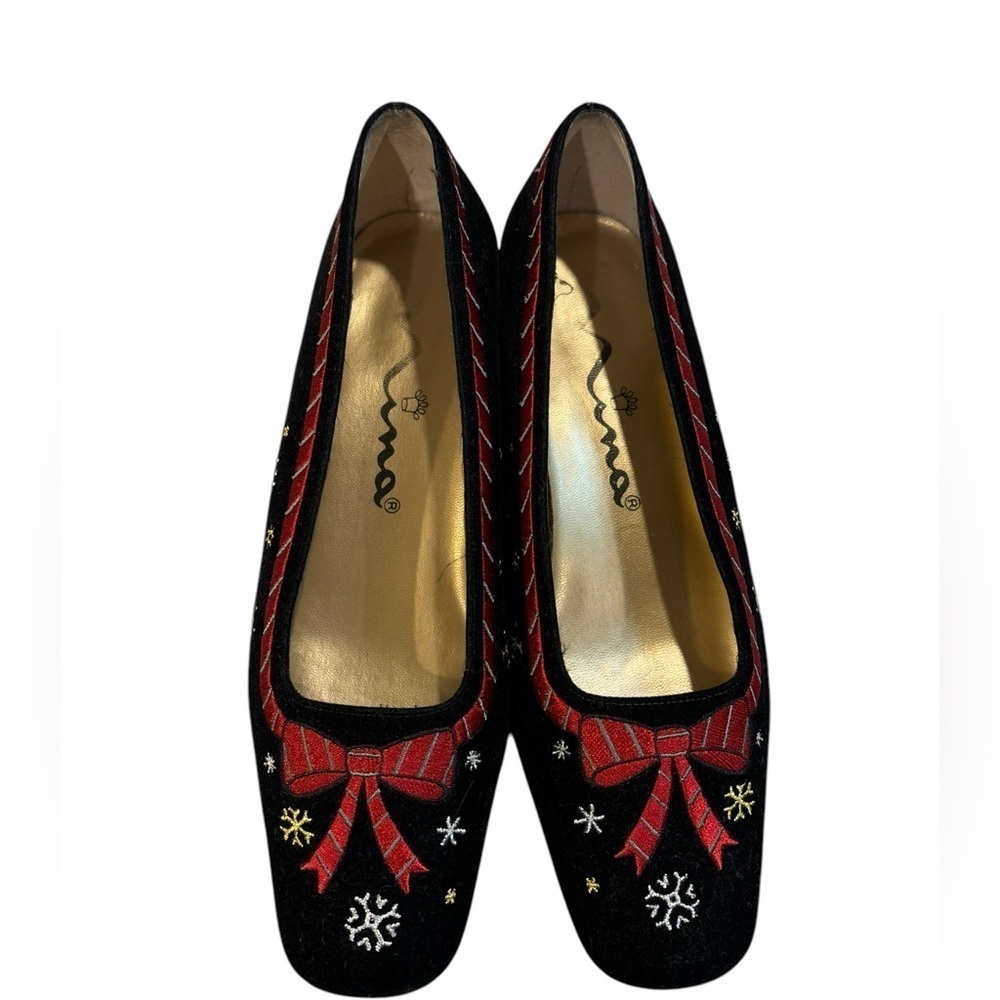 Vintage nina black velvet holiday shoes 7.5M
